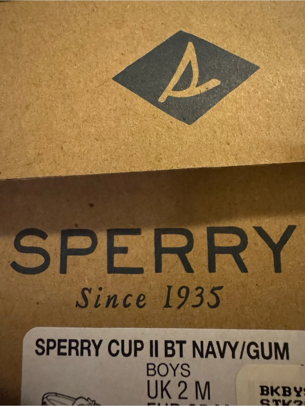NWT Sperry Navy Blue Casual Boat Shoes with Tan Laces